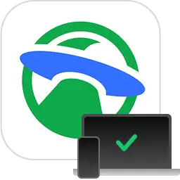 Icône de l’application UFO VPN avec une coche de configuration terminée