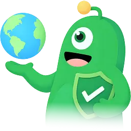 Mascotte UFO VPN tenant un globe